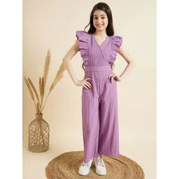 Cherry & Jerry Girls V-Neck Ruffled Waist Tie-Up Basic Jumpsuit-picture-34