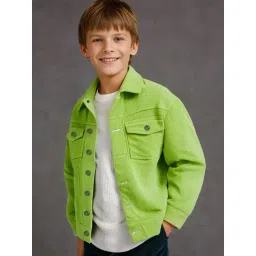 Cherry Crumble By Nitt Hyman Boys & Girls Green Polyester Solid Jacket-picture-15
