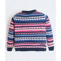 Cherry Crumble By Nitt Hyman Full Sleeves Abstract Designed Sweater - Multi Colour-picture-11