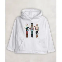 Cherry Crumble By Nitt Hyman Full Sleeves Animal Guard Applique Hooded Sweatshirt - White-picture-33