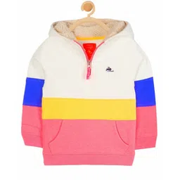 Cherry Crumble By Nitt Hyman Full Sleeves Colour Blocked Half Zip Urban Hoodie - Grey-picture-30