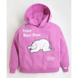 Cherry Crumble By Nitt Hyman Full Sleeves Placement Polar Bear Printed Hoodie - Lavender-picture-34