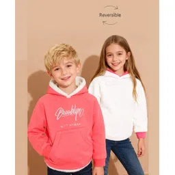 Cherry Crumble By Nitt Hyman Full Sleeves Reversible Hooded Sweatshirt - Peach & Cream-picture-17