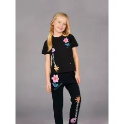 Cherry Crumble By Nitt Hyman Girls Black Printed Regular Fit Night Suit-picture-35