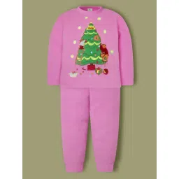 Cherry Crumble By Nitt Hyman Girls Pink Printed Regular Fit Nightsuit-picture-11