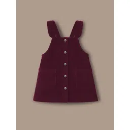 Cherry Crumble By Nitt Hyman Girls Wine Cotton Solid Dungaree-picture-25