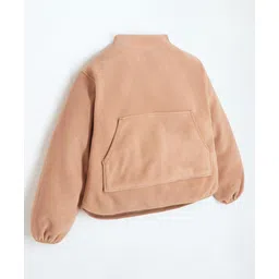 Cherry Crumble By Nitt Hyman High Neck Puffy Sleeves Salmon Knitted Sweatshirt For Girls-Salmon-picture-13