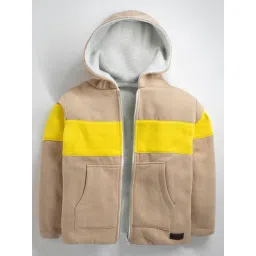 Cherry Crumble By Nitt Hyman Kids Beige & Yellow Color Block Full Sleeves Reversible Sweatshirt-picture-10
