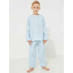 Cherry Crumble By Nitt Hyman Kids Blue Solid Top with Pyjamas-picture-26