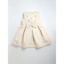 Cherry Crumble By Nitt Hyman Kids Cream Embellished Dress-picture-28