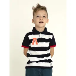 Cherry Crumble By Nitt Hyman Kids Navy & White Striped Polo T-Shirt-picture-27