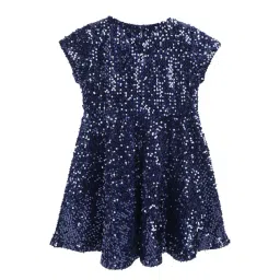 Cherry Crumble By Nitt Hyman Kids Navy Embellished Dress-picture-27
