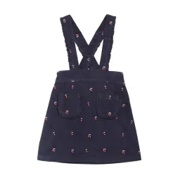 Cherry Crumble By Nitt Hyman Kids Navy Embroidered Pinafore Dress image 1