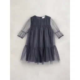 Cherry Crumble By Nitt Hyman Kids Navy Regular Fit Dress-picture-22