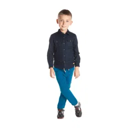 Cherry Crumble By Nitt Hyman Kids Navy Textured Shirt-picture-21