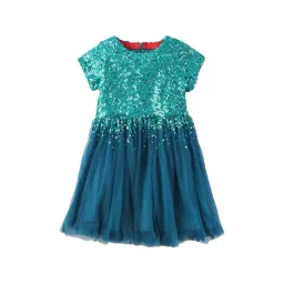 Cherry Crumble By Nitt Hyman Kids Turquoise Embellished Dress-picture-29