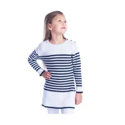 Cherry Crumble By Nitt Hyman Kids White Striped Dress-picture-36