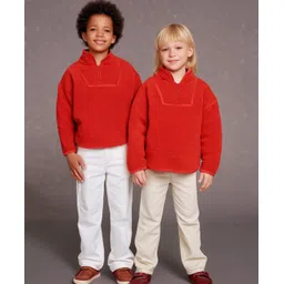 Cherry Crumble By Nitt Hyman Knit Full Sleeves Textured Light Winter High Neck Sweatshirt - Red-picture-42