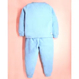 Cherry Crumble By Nitt Hyman Knit Full Sleeves Tree Patch Detailed Winter Night Suit Set - Multi Colour image 3