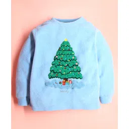 Cherry Crumble By Nitt Hyman Knit Full Sleeves Tree Patch Detailed Winter Night Suit Set - Multi Colour image 4