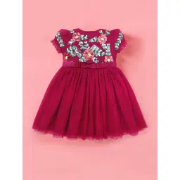 Cherry Crumble By Nitt Hyman Maroon Flared Fit Polyester Party Dress-picture-37