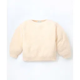 Cherry Crumble By Nitt Hyman Smart Full Sleeves Solid Sweater - Peach-picture-17