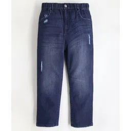 Cherry Crumble By Nitt Hyman Stylish Unisex Solid Denim Stretchable Jeans -  Navy Blue-picture-13