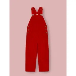 Cherry Crumble By Nitt Hyman Unisex Red Cotton Solid Dungaree-picture-44
