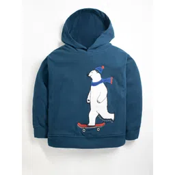 Cherry Crumble Boys Blue Printed Hooded Sweatshirt-picture-24