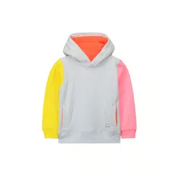 Cherry Crumble Boys Grey Colourblocked Hooded Sweatshirt-picture-36