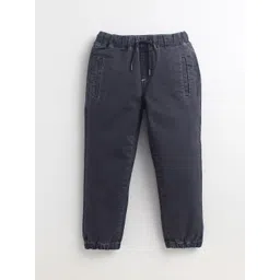 Cherry Crumble Boys Grey Solid Joggers Trousers-picture-21