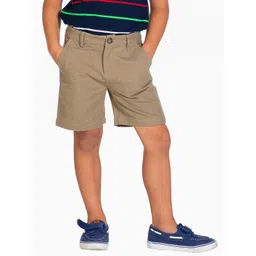 Cherry Crumble Boys Khaki Solid Regular Fit Shorts-picture-15