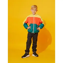 Cherry Crumble Boys Multicolor Cut & Sew Vintage Puffer Hooded Jacket-picture-42
