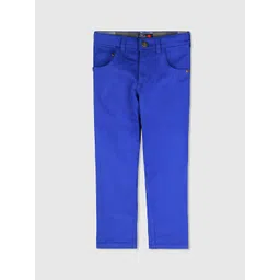 Cherry Crumble Boys Navy Blue Regular Fit Solid Chinos-picture-18