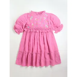 Cherry Crumble Floral Embroidered Fit & Flare Dress-picture-24