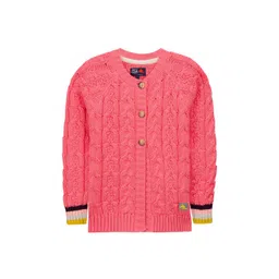 Cherry Crumble Girls Cable Knit Cardigan-picture-15