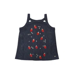 Cherry Crumble Girls Grey Embellished Cotton Top-picture-15