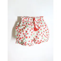 Cherry Crumble Girls Pink & Green Conversational Printed Shorts-picture-18