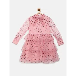 Cherry Crumble Girls Pink & Red Polka Dots Print A-Line Dress-picture-38