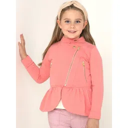 Cherry Crumble Girls Stand Collar Lightweight Longline Tailored Jacket-picture-39