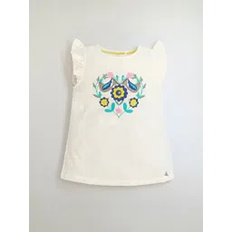 Cherry Crumble Girls White Embroidered  Print Top-picture-47