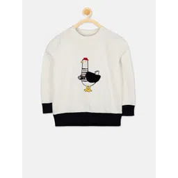 Cherry Crumble Kids Cream & Blue Applique Printed Sweatshirt-picture-13