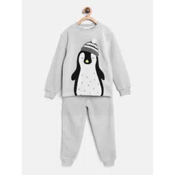 Cherry Crumble Kids Grey Self Design Night Suit-picture-17
