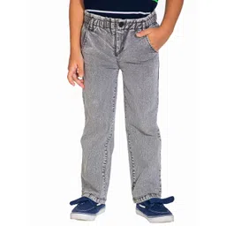 Cherry Crumble Kids Grey Solid Mid-Rise Regular Fit  Jeans-picture-16