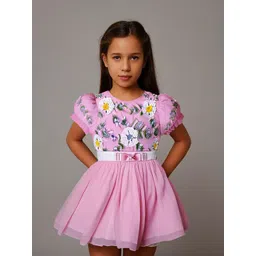 Cherry Crumble Puff Sleeve Fit & Flare Dress-picture-25