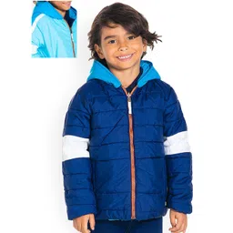 Cherry Crumble Unisex Hooded Colourblocked Reversible Casual Puffer Jacket-picture-28