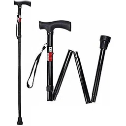 CHEVALIER 4 Fold Folding Walking Stick/Cane for old People Men/Women, Aluminium, Black-picture-10