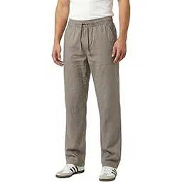 chevaro Men's Linen Blend Trousers | Relaxed Fit | Comfortable | Breathable | Brown-picture-17