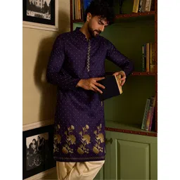 CHHAAP Men Ethnic Motifs Printed Regular Kurta with Patiala-image-40