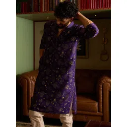 CHHAAP Men Ethnic Motifs Printed Regular Kurta with Pyjamas-picture-12